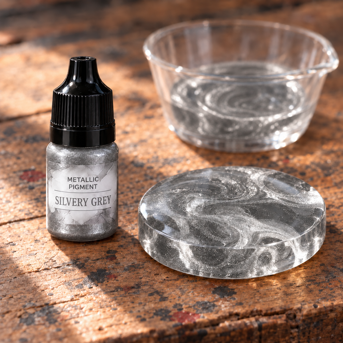 Течен металически пигмент за епоксидна смола 5 ml – сребристо сиво (Silvery Grey)