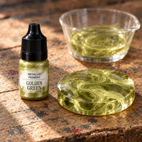 Течен металически пигмент за епоксидна смола 5 ml – златисто зелено (Golden Green)