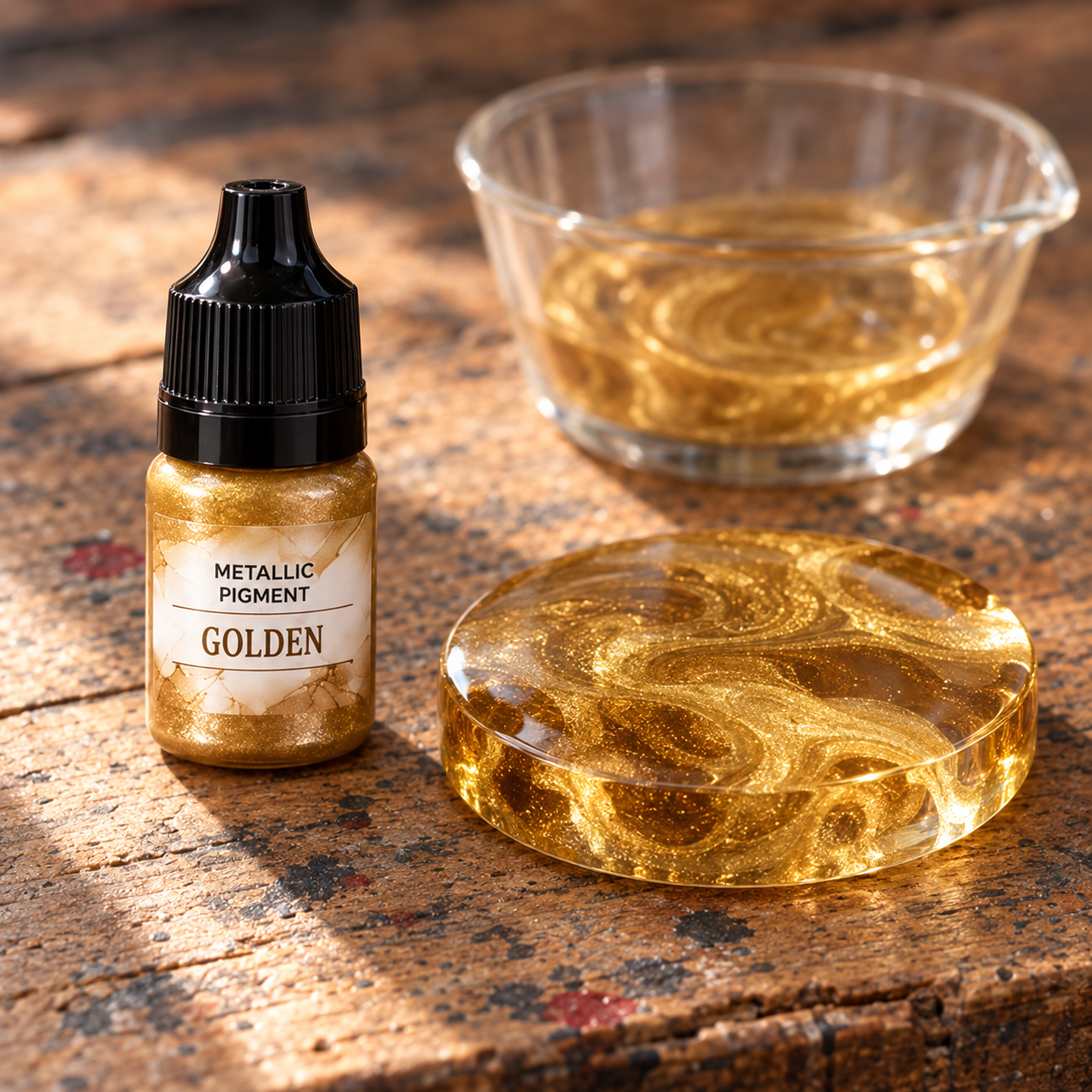 Течен металически пигмент за епоксидна смола 5 ml – златно (Golden)