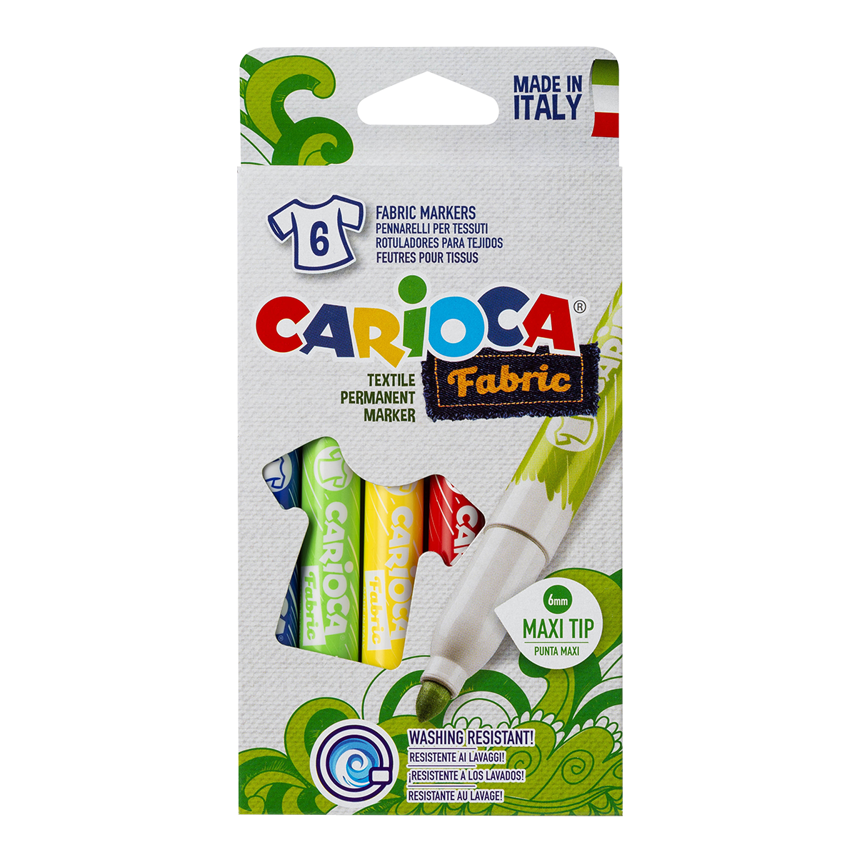 Текстилни маркери Carioca, макси връх, микс от цветове