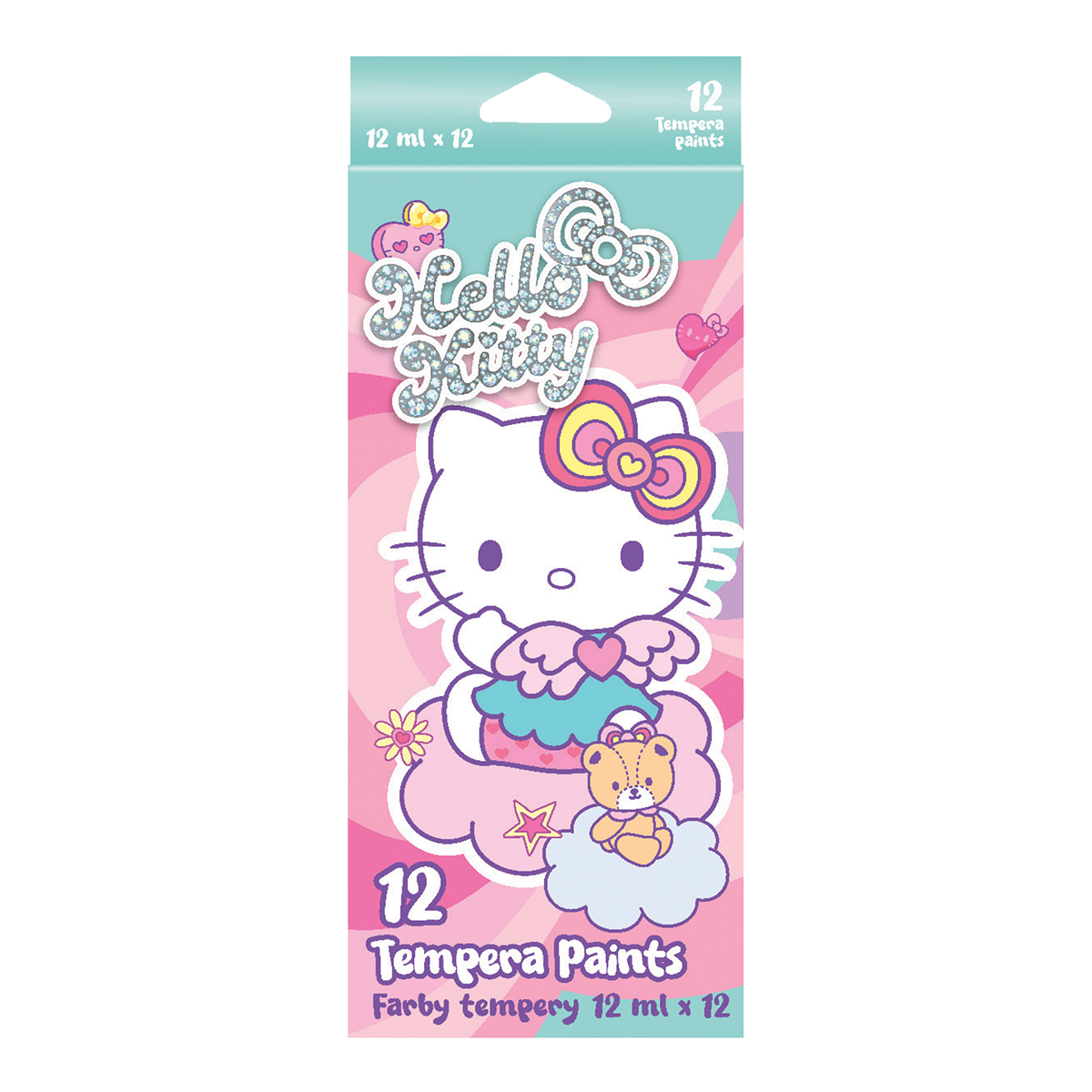 Темперни бои Colorino Hello Kitty в тубичка, 12 цвята