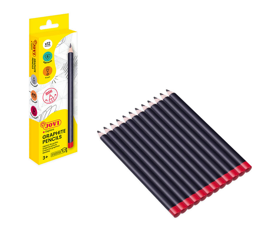 Триъгълни графитни моливи JOVI B - 12 бр.