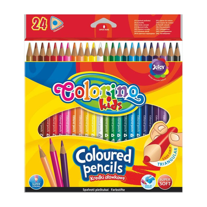 Триъгълни моливи за оцветяване Colorino за деца - 24 броя — изображение 1