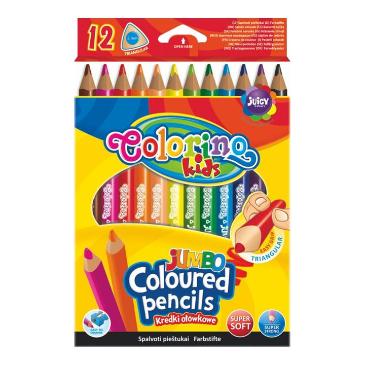 Триъгълни пастели JUMBO Colorino 12 бр. — изображение 1