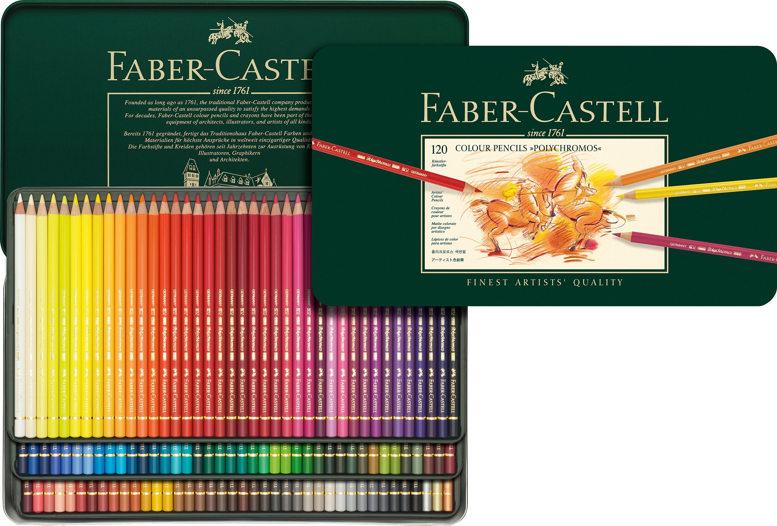 Цветни моливи Polychromos комплект - 120 броя - метална кутия — изображение 1