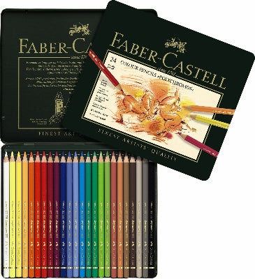 Цветни моливи Polychromos комплект - 24 броя - метална кутия — изображение 1