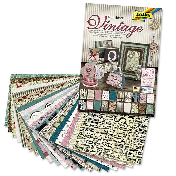 Творческа хартия Folia Vintage II 24 x 34 см / 20 листа — изображение 1