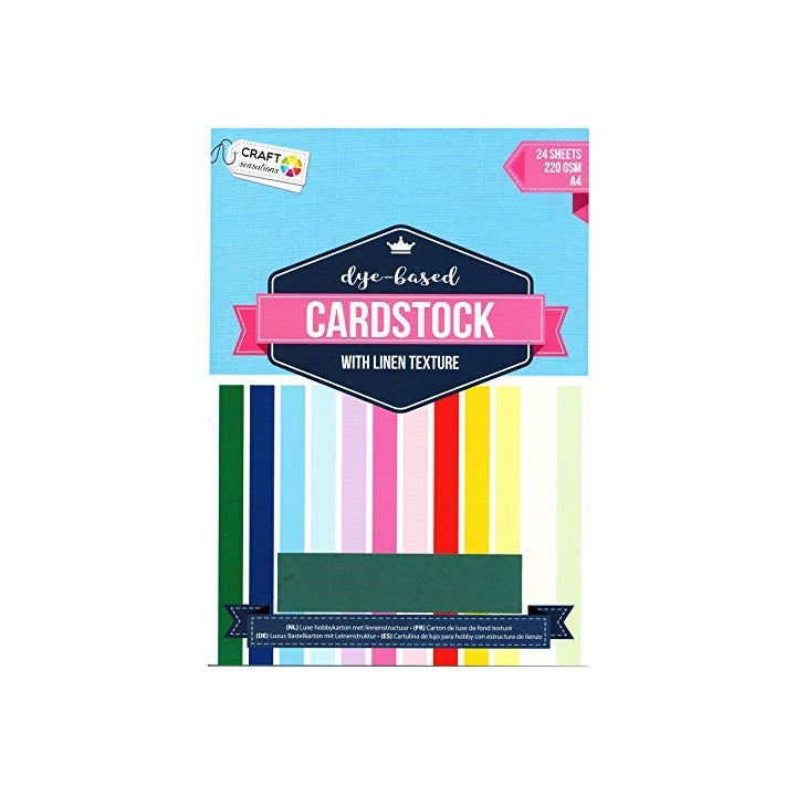 Творчески картон Craft Sensations с ленена текстура A4 - 24 листа — изображение 2