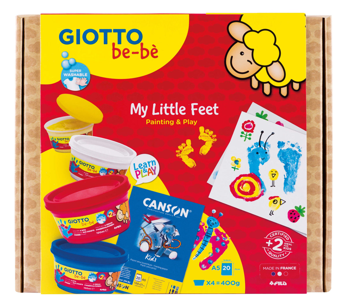 Творчески комплект GIOTTO be-bè My Little Feet за отпечатъци от ръчички и крачета – 5 бр.