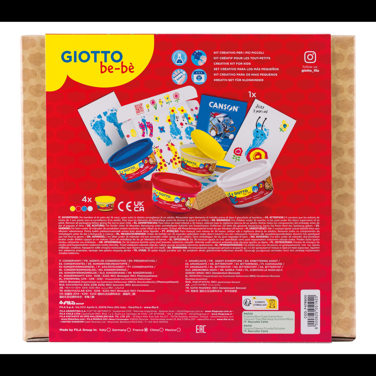 Творчески комплект GIOTTO be-bè My Little Feet за отпечатъци от ръчички и крачета – 5 бр.