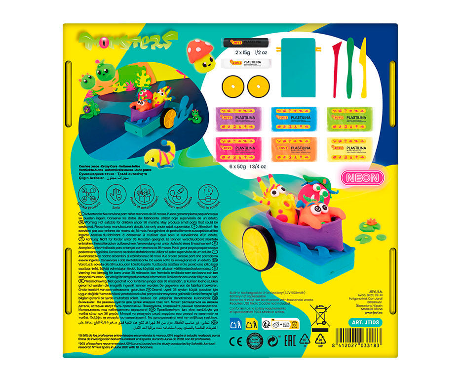 Творчески комплект за моделиране Jovi Tech Crazy Cars Чудовища - 14 бр.