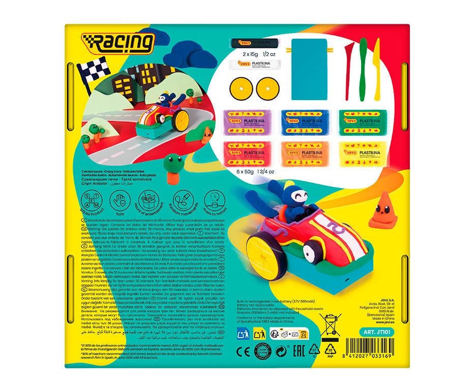 Творчески комплект за моделиране JOVI Tech Crazy Cars Състезания 14 бр.