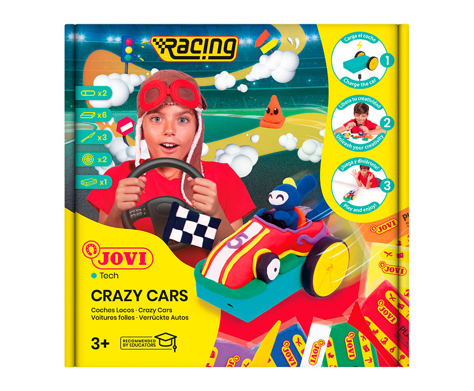 Творчески комплект за моделиране JOVI Tech Crazy Cars Състезания 14 бр.