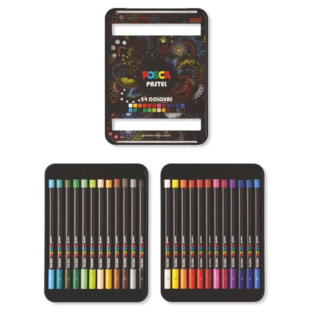Posca KPA-100 24C маслени пастели, комплект, микс от цветове