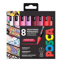 Комплект маркери Posca PC-5M, LOVE, 1,8 - 2,5 mm, микс топли тонове (8 бр.)