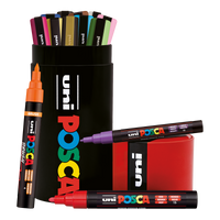 Комбиниран комплект маркери Posca в метална кутия – 13 бр. (PC-3M, PC-5M, PC-5BR)