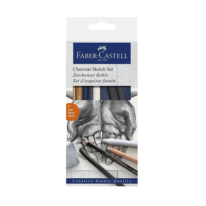 Въглен за скициране Faber-Castell - комплект от 7 броя — изображение 1