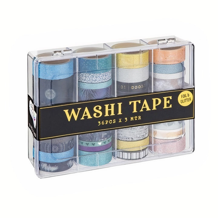 Washi ленти - комплект 36 х 3 м - тъмни нюанси — изображение 1