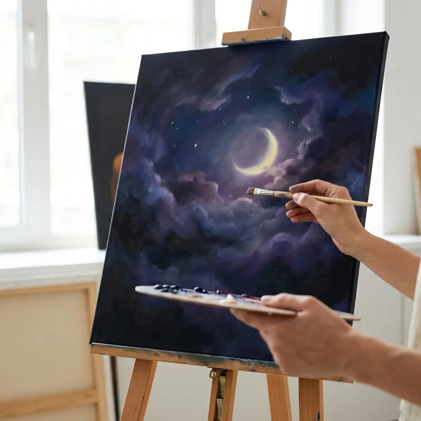 Маслена картина върху черно платно PROFI ARTMIE