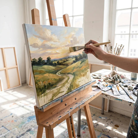 Пейзаж, нарисуван с акрилни бои ARTMIE Euforia върху платно
