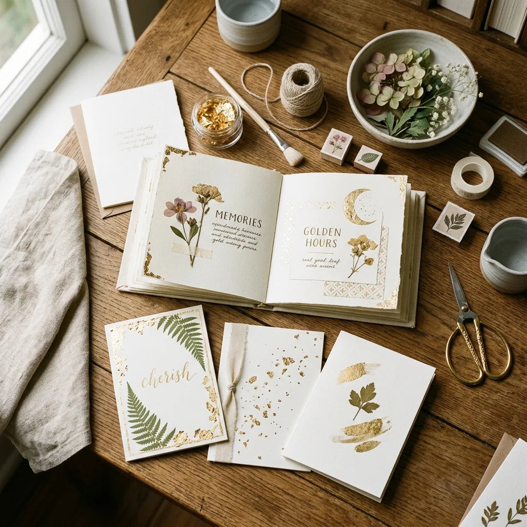 Златни акценти в scrapbooking работи