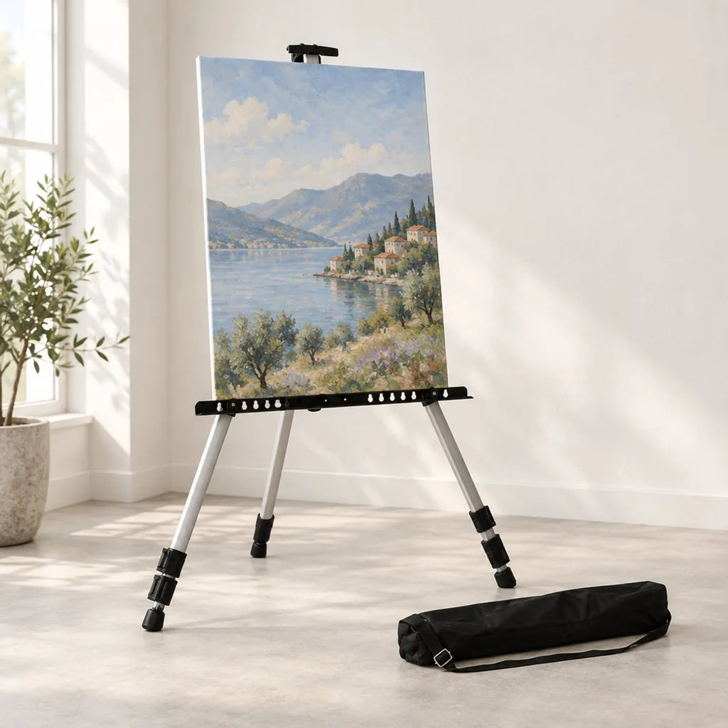 Алуминиев статив Royal ALUMINIUM — височина до 160 cm, платно до 85 cm, сгънат 51 cm