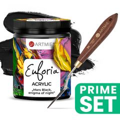 ARTMIE Euforia Mars Black Комплект акрилни бои и палитра с ножове