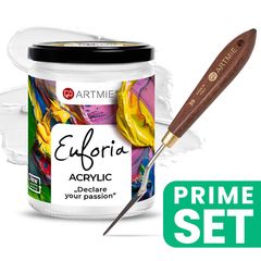 ARTMIE Euforia Titanium White Комплект акрилни бои и шпатула за художници